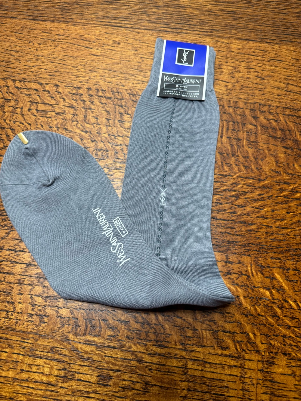 NWT Yves Saint Laurent Vintage Men's Dress Socks in Gray